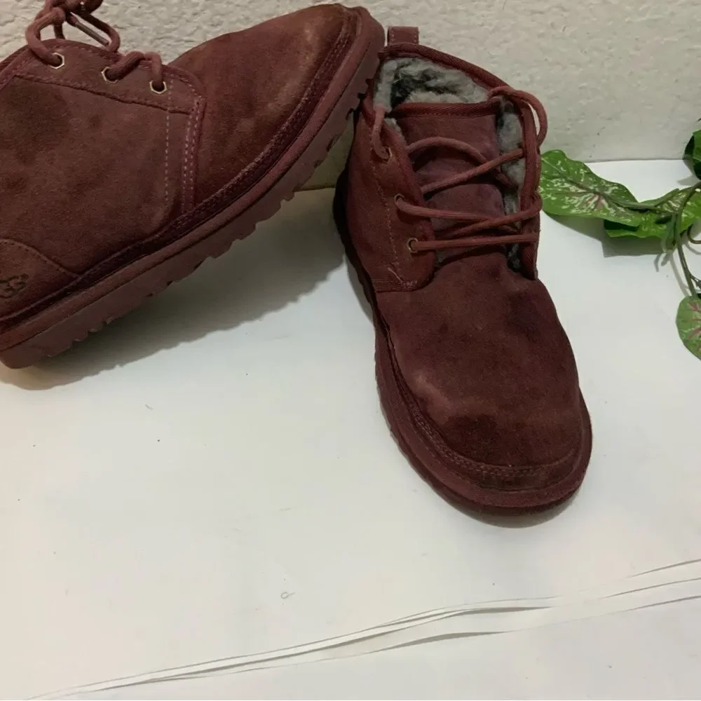 UGG Neumel 3236 Men's Burgundy Suede Cordovan Ankle Boots size 9/42